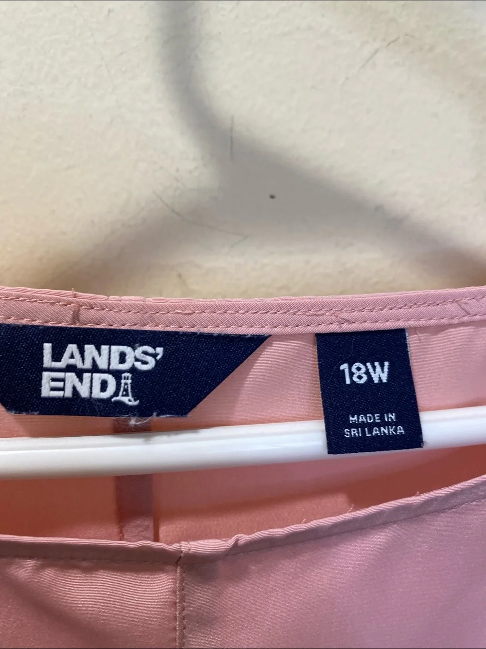 Lands' End Pink Tie-Sleeve Blouse Plus Size 18W